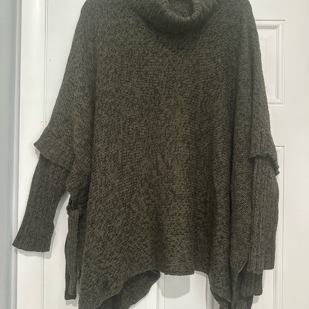 Design Lab Lord & Taylor Olive Cowl Neck Sweater